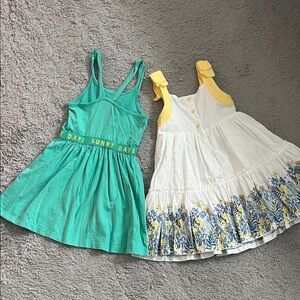 Kids Dress Set - Green and White